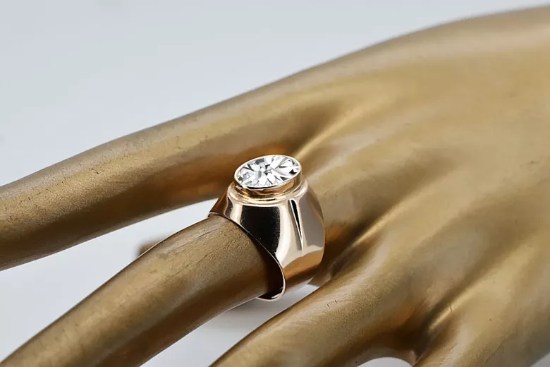 Zircon Original Vintage 14K Rose Gold Ring Vintage style vrc296r